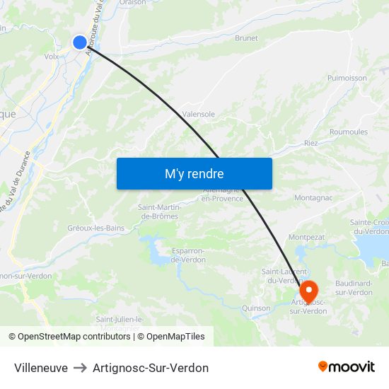 Villeneuve to Villeneuve map