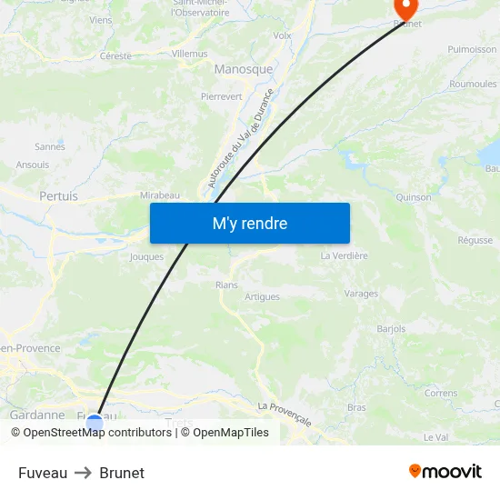 Fuveau to Brunet map