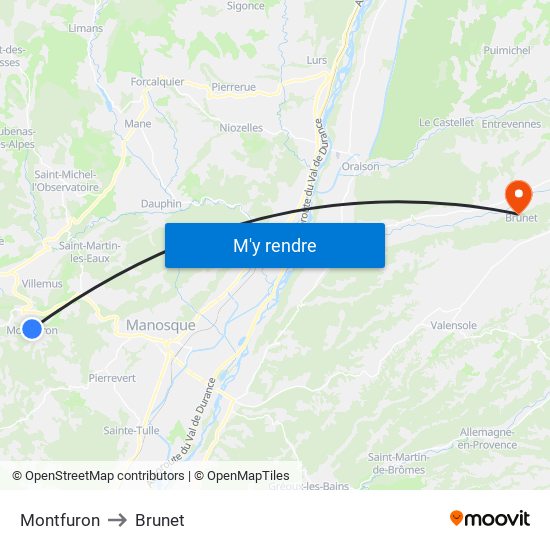 Montfuron to Brunet map