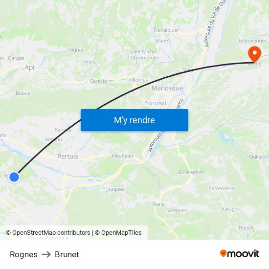 Rognes to Brunet map