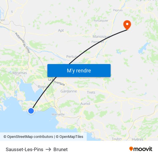 Sausset-Les-Pins to Brunet map