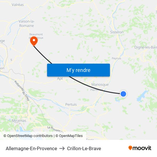 Allemagne-En-Provence to Crillon-Le-Brave map