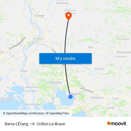 Berre-L'Étang to Crillon-Le-Brave map