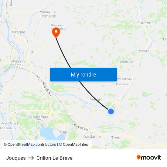 Jouques to Crillon-Le-Brave map
