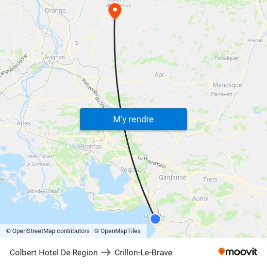 Colbert Hotel De Region to Crillon-Le-Brave map