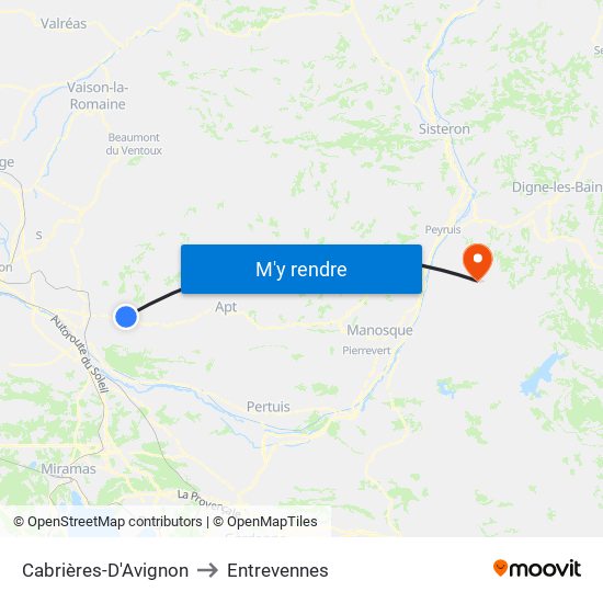 Cabrières-D'Avignon to Cabrières-D'Avignon map