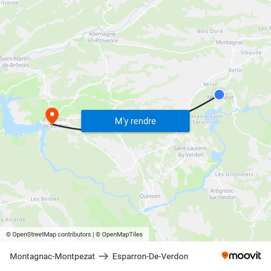 Montagnac-Montpezat to Esparron-De-Verdon map