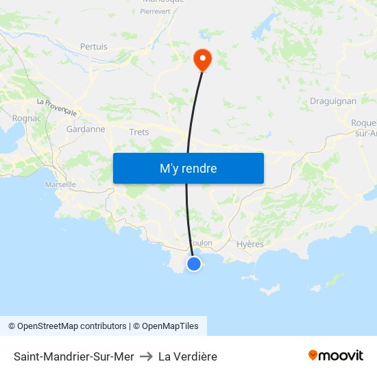 Saint-Mandrier-Sur-Mer to La Verdière map