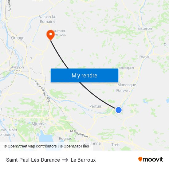 Saint-Paul-Lès-Durance to Le Barroux map
