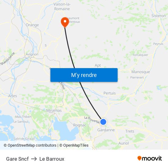 Gare Sncf to Le Barroux map