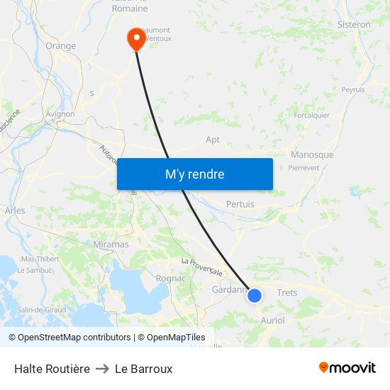 Halte Routière to Le Barroux map