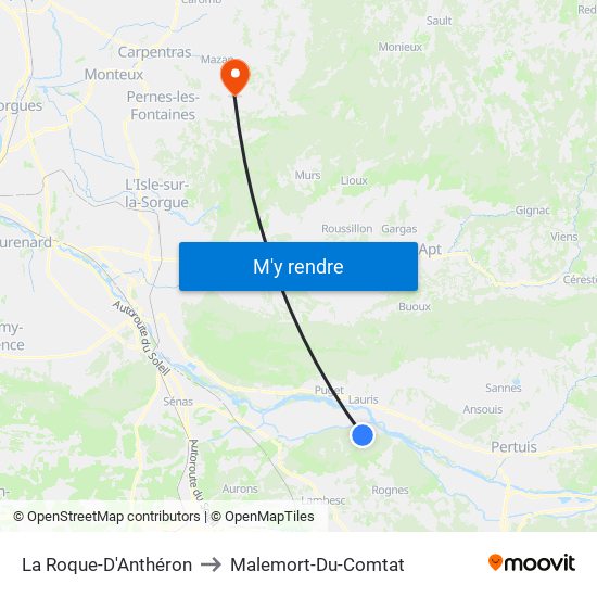 La Roque-D'Anthéron to Malemort-Du-Comtat map