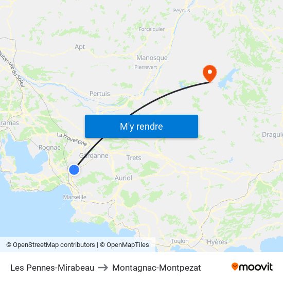 Les Pennes-Mirabeau to Les Pennes-Mirabeau map