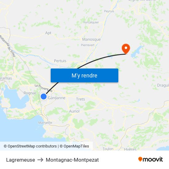 Lagremeuse to Montagnac-Montpezat map