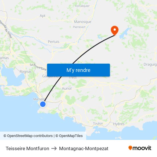 Teisseire Montfuron to Montagnac-Montpezat map