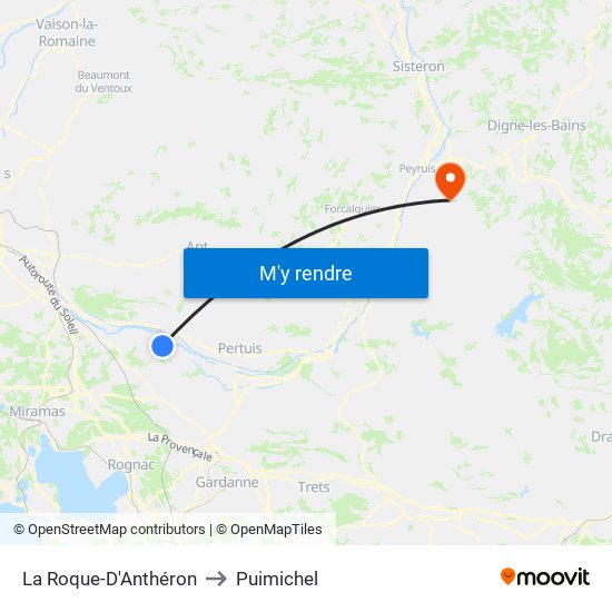 La Roque-D'Anthéron to Puimichel map