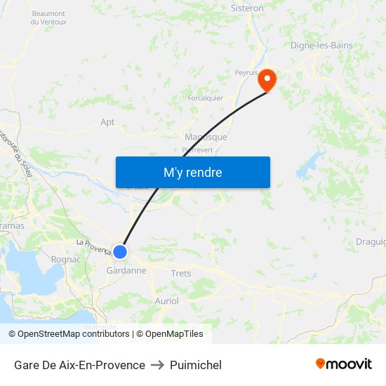 Gare De Aix-En-Provence to Puimichel map