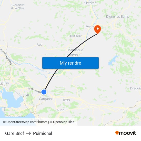 Gare Sncf to Puimichel map