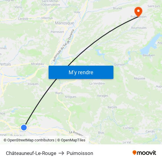 Châteauneuf-Le-Rouge to Puimoisson map