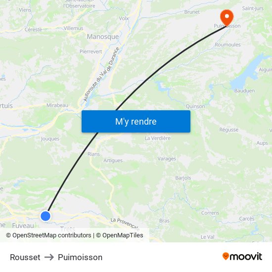 Rousset to Puimoisson map