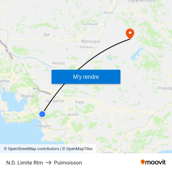 N.D. Limite Rtm to Puimoisson map
