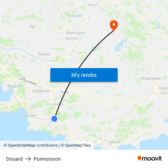 Douard to Puimoisson map