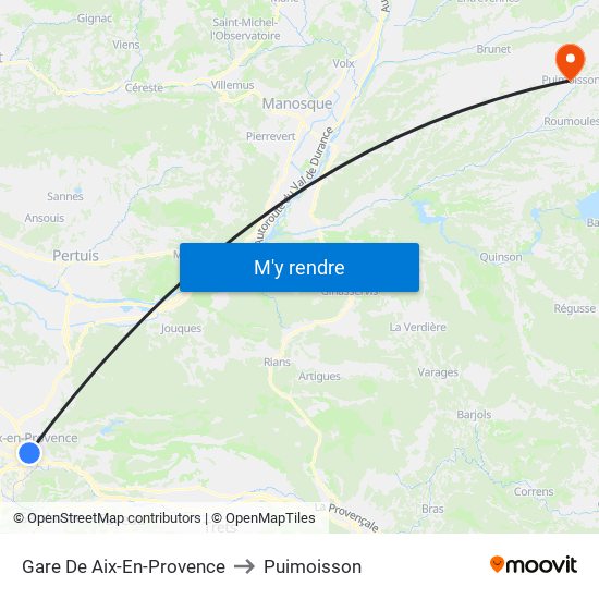 Gare De Aix-En-Provence to Puimoisson map