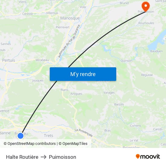 Halte Routière to Puimoisson map