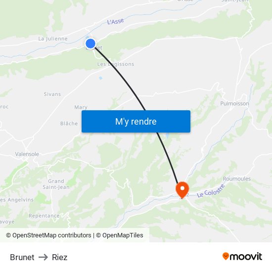 Brunet to Riez map