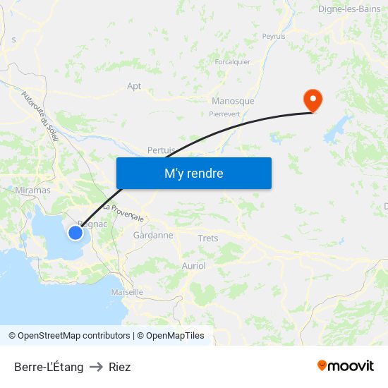 Berre-L'Étang to Riez map
