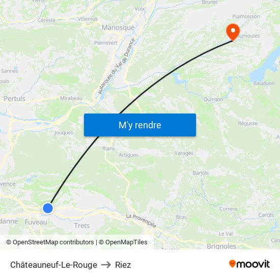 Châteauneuf-Le-Rouge to Riez map