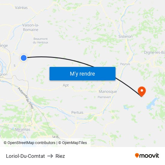 Loriol-Du-Comtat to Riez map