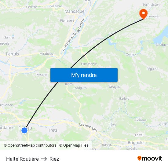 Halte Routière to Riez map