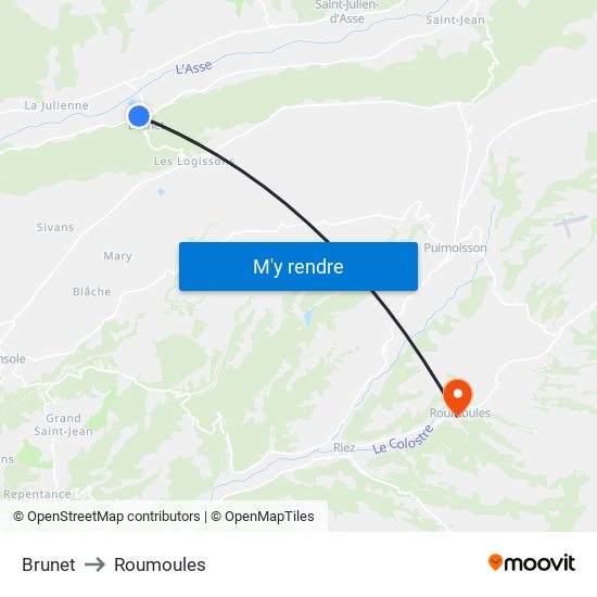 Brunet to Roumoules map