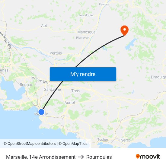 Marseille, 14e Arrondissement to Roumoules map