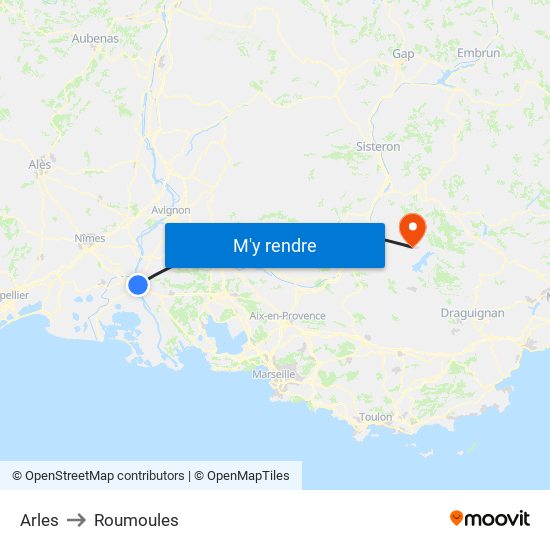 Arles to Arles map