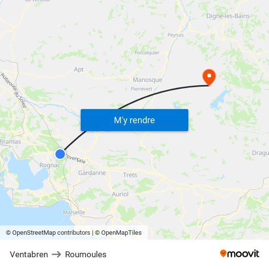 Ventabren to Roumoules map