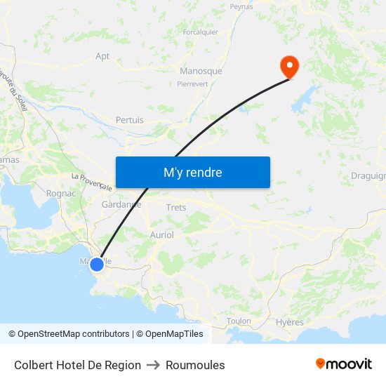 Colbert Hotel De Region to Roumoules map