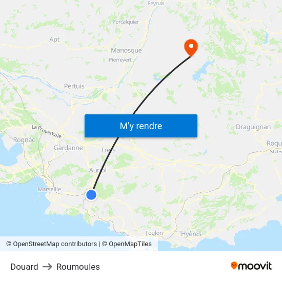 Douard to Roumoules map