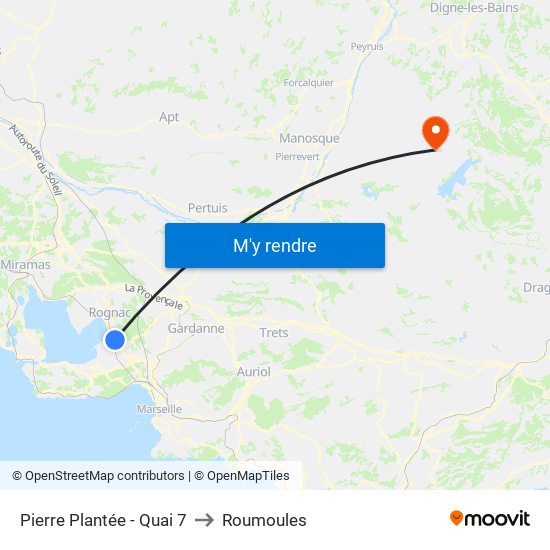 Pierre Plantée - Quai 7 to Roumoules map