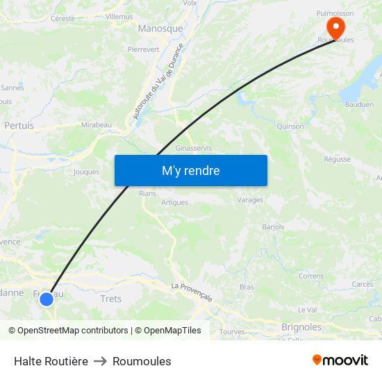 Halte Routière to Roumoules map