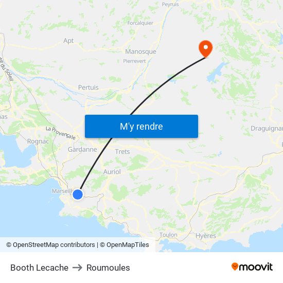 Booth Lecache to Roumoules map