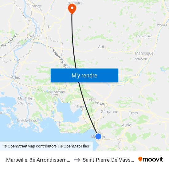 Marseille, 3e Arrondissement to Saint-Pierre-De-Vassols map