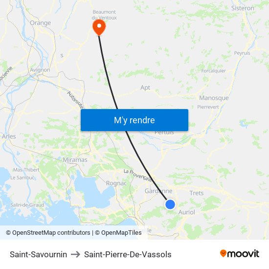 Saint-Savournin to Saint-Pierre-De-Vassols map