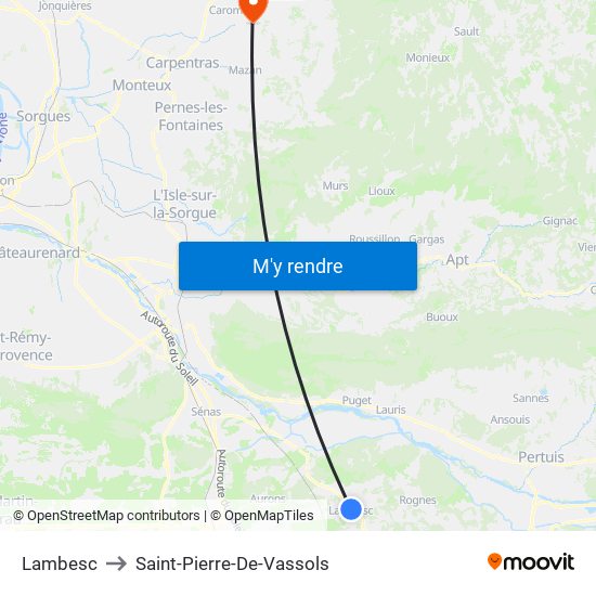 Lambesc to Saint-Pierre-De-Vassols map