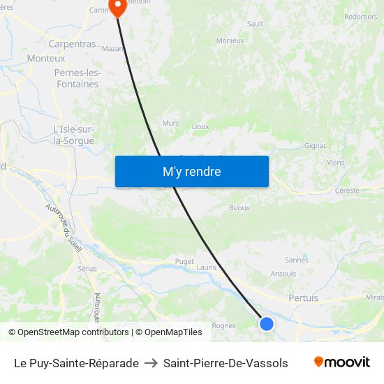 Le Puy-Sainte-Réparade to Saint-Pierre-De-Vassols map