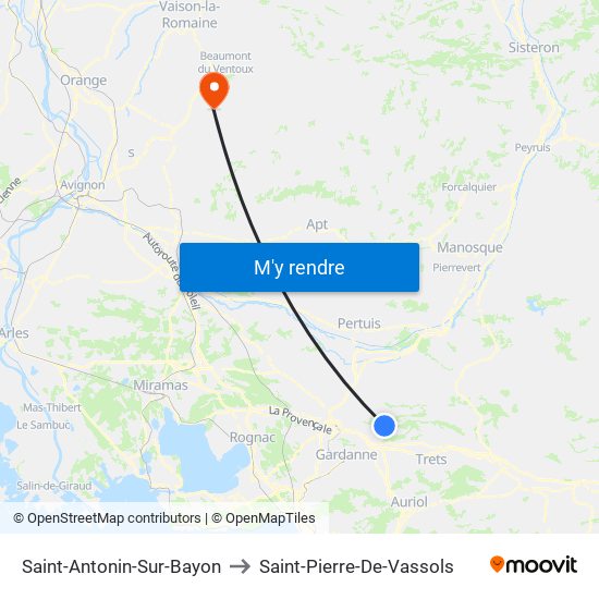 Saint-Antonin-Sur-Bayon to Saint-Pierre-De-Vassols map