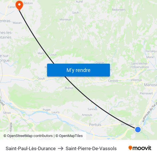 Saint-Paul-Lès-Durance to Saint-Pierre-De-Vassols map