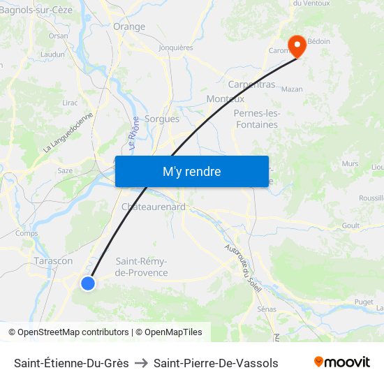 Saint-Étienne-Du-Grès to Saint-Pierre-De-Vassols map