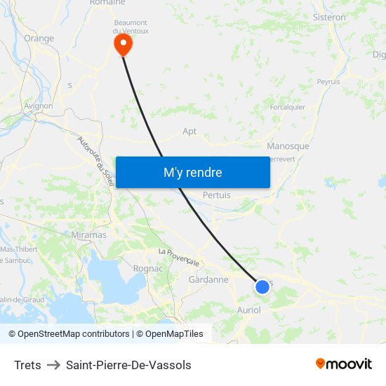 Trets to Saint-Pierre-De-Vassols map